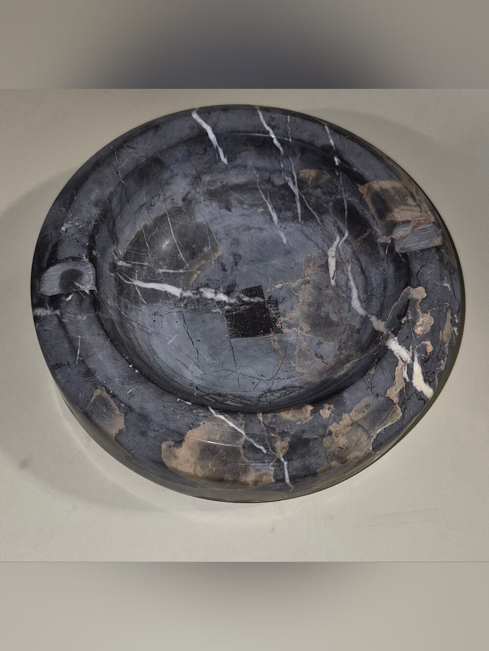 Vintage 1980s Marble Ashtray - Heavy & Unique